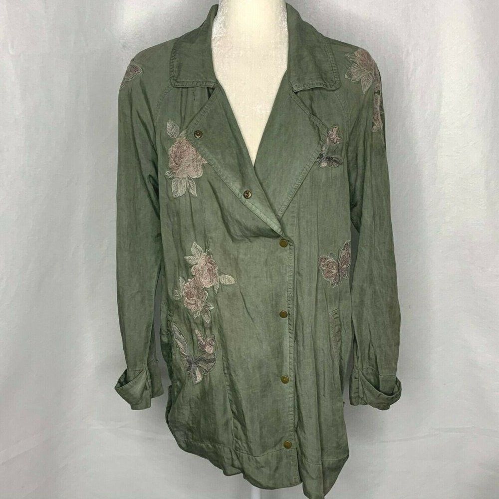 Standard Grace Snap Front Shirt Jacket Army Green